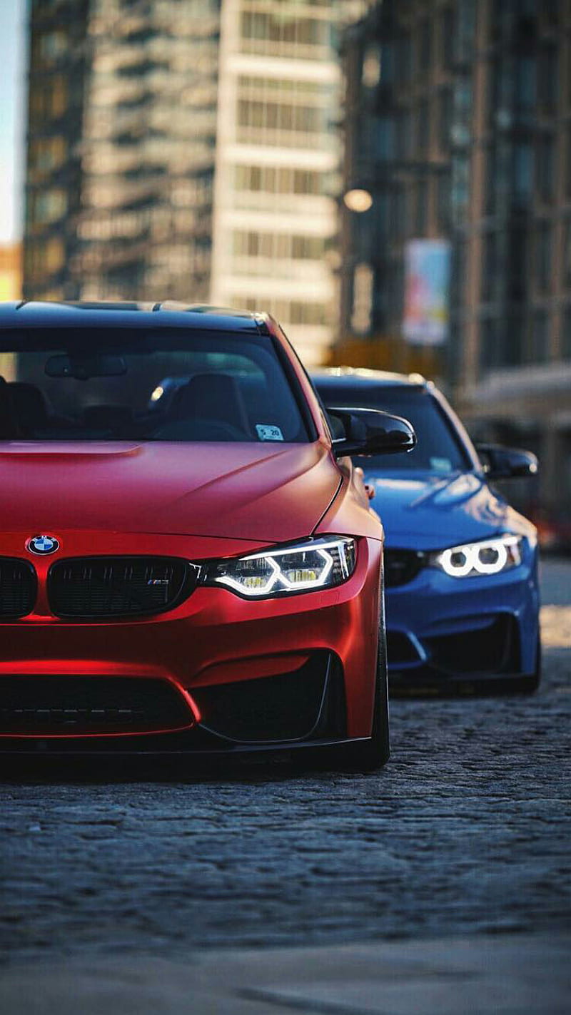 BMW M3, blue, carros, f80, red, sedan, tuning, vehicles, HD phone wallpaper