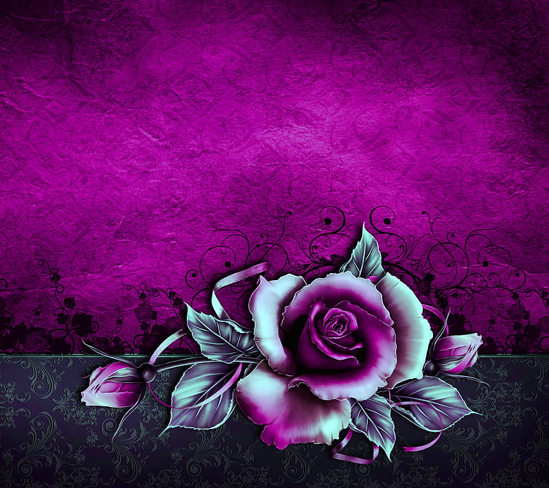 Vintage Rose, bonito, floral, flower, purple grey, romantic, HD wallpaper