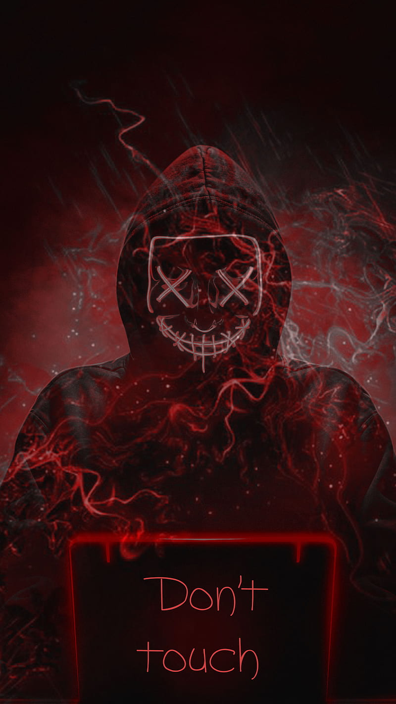 Red hacker, dont, faceless, neon, touch, HD phone wallpaper | Peakpx