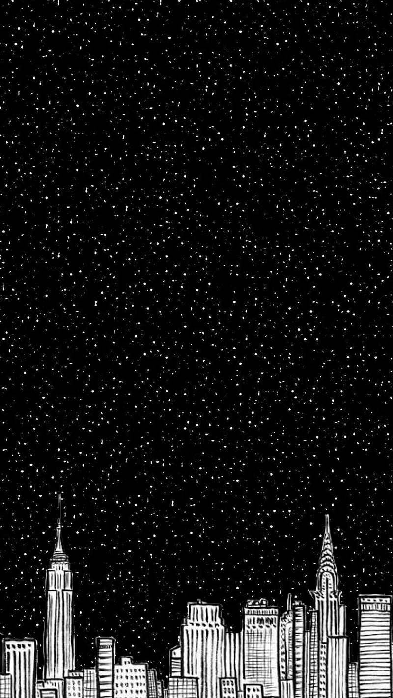 Stars City, black, star, white, HD phone wallpaper | Peakpx