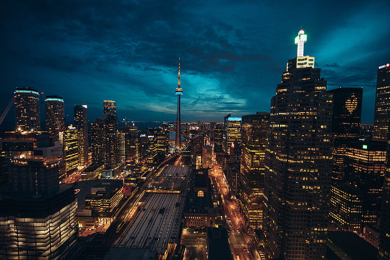 of Toronto Cityscape at Night, HD wallpaper