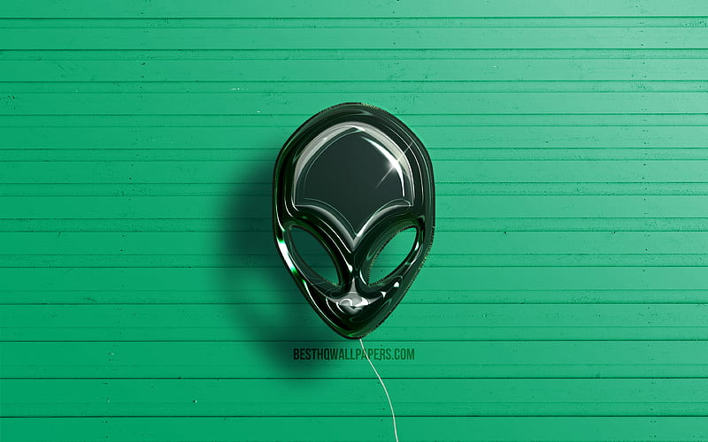Alienware 3D logo dark green realistic balloons, Alienware logo, green  wooden backgrounds, HD wallpaper | Peakpx