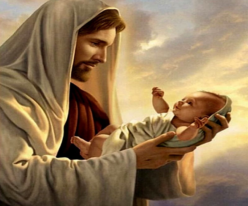 Blessing From Jesus On New Baby, Baby, Blessing, Robe, Jesus, HD wallpaper