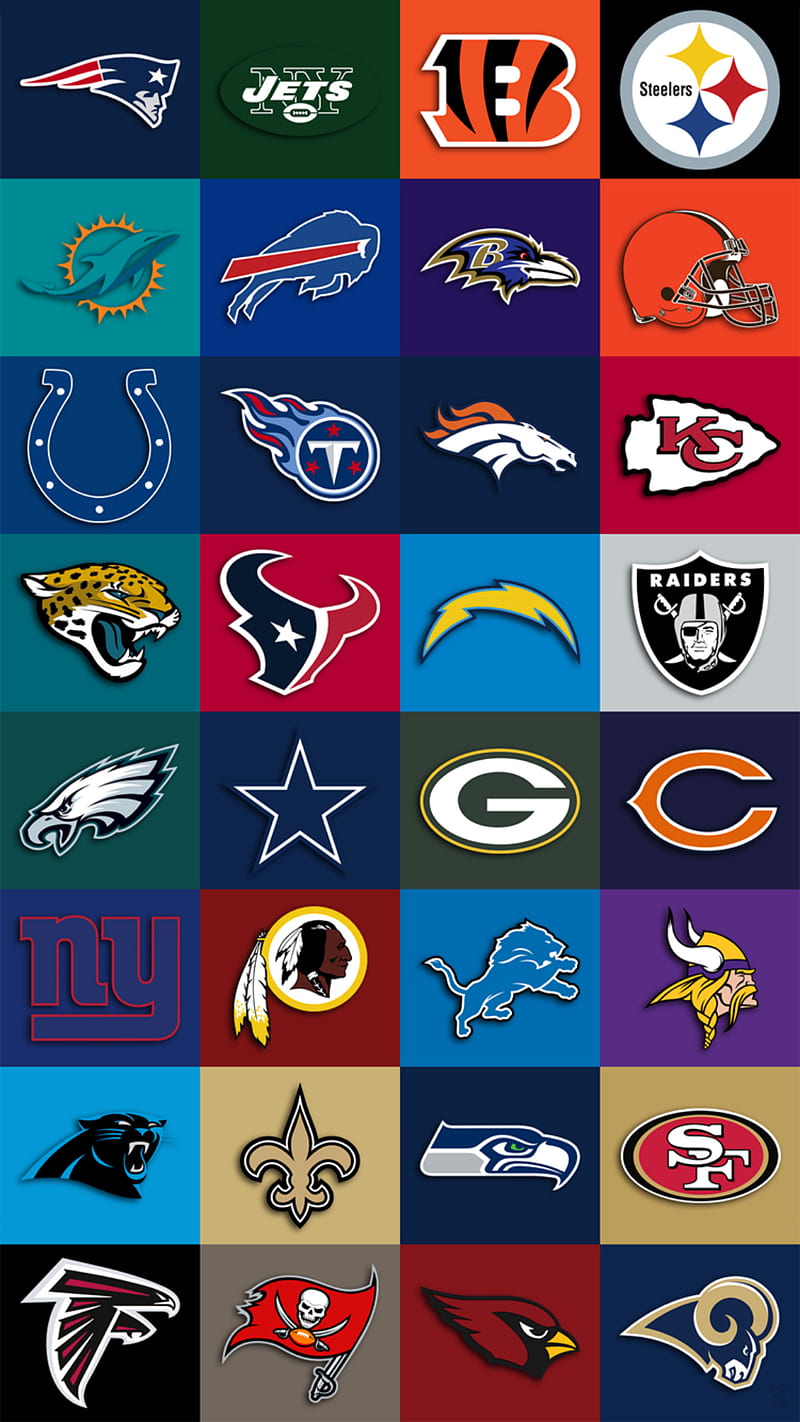 NFL team collage, football, logos, nfl, esports, HD phone wallpaper | Peakpx