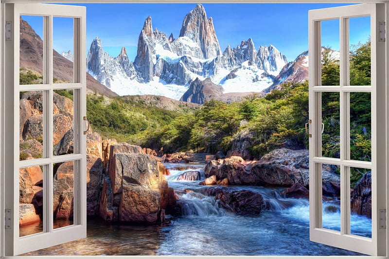 VIEW OF THE MOUNTAIN, VIEW, MOUNTAIN, WINDOW, TOP, HD wallpaper