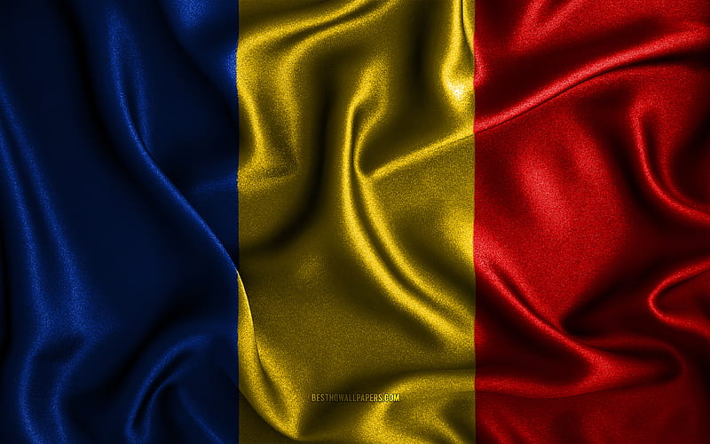 Romanian flag silk wavy flags, European countries, national symbols, Flag of Romania, fabric flags, Romania flag, 3D art, Romania, Europe, Romania 3D flag, HD wallpaper