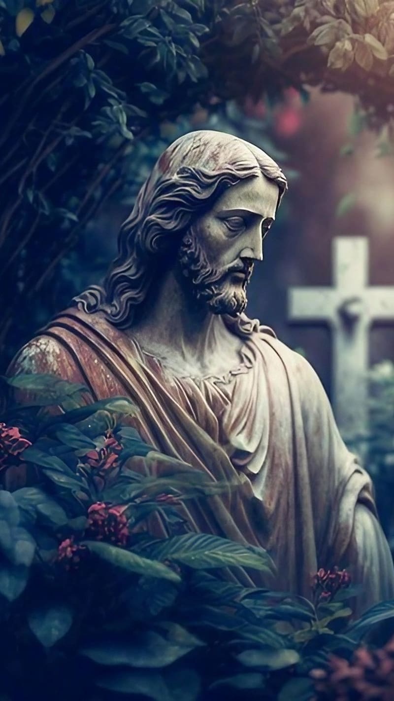 Jesus, Statue With Trees Background, lord statue with trees ...