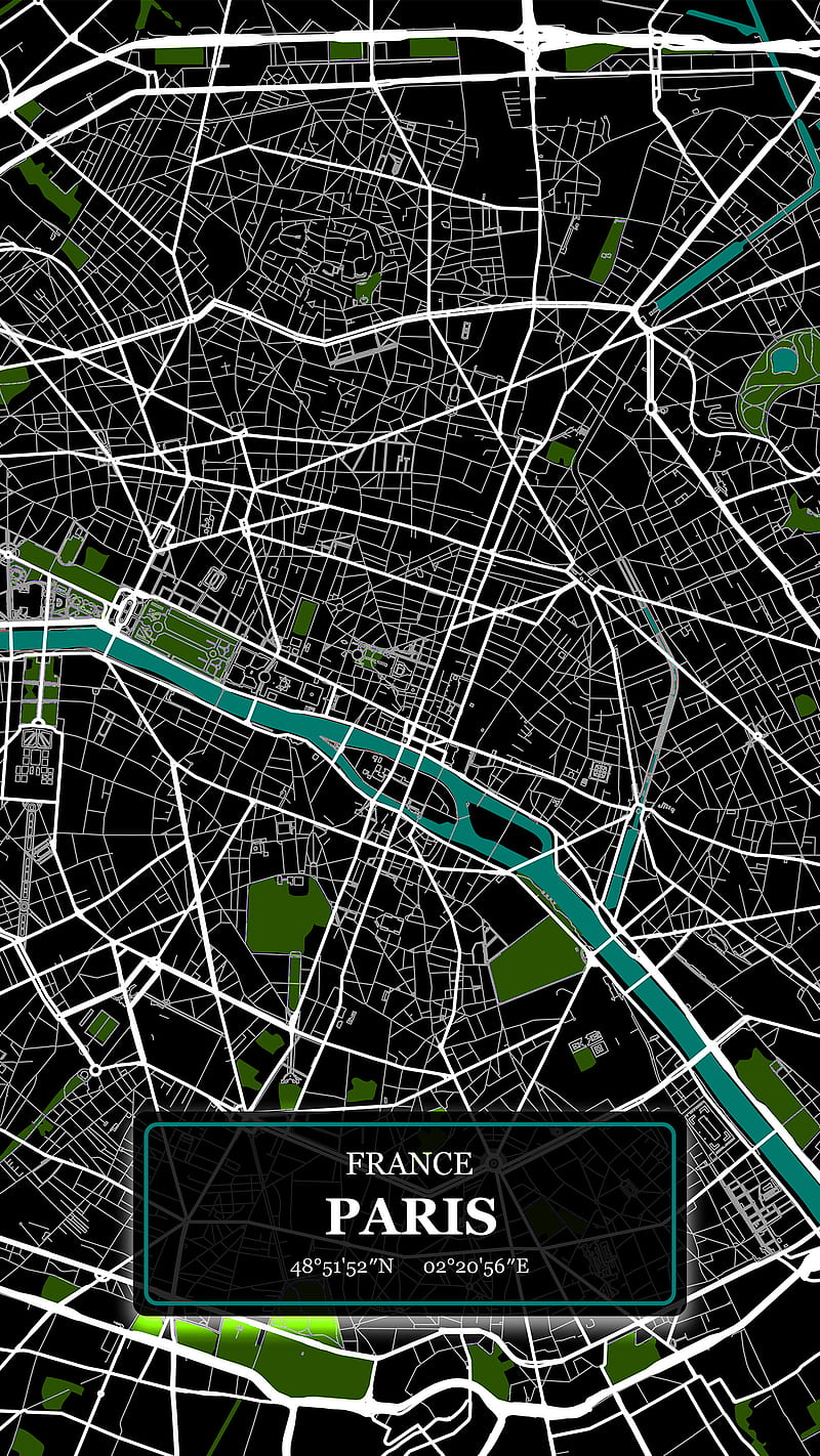 Paris Night Streets, City, Digital, DimDom, Europe, France, Map, Maps, Travel, World city, design dark, romantic, trip, HD phone wallpaper
