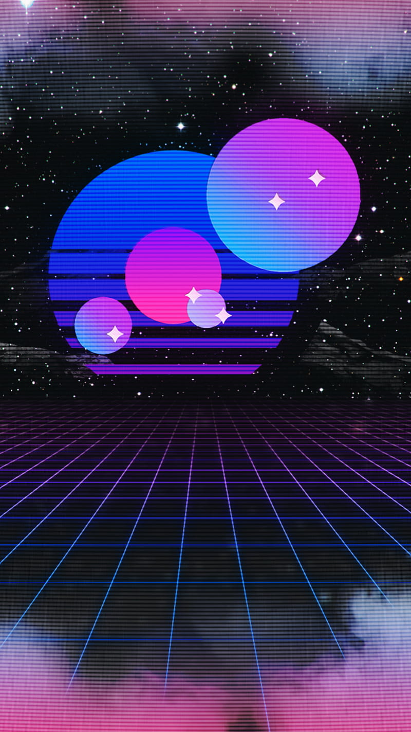 Synthwave Planets, 80s, colorful, neon, retro, sky, sunset, sunsets, synth,  theme, HD phone wallpaper | Peakpx