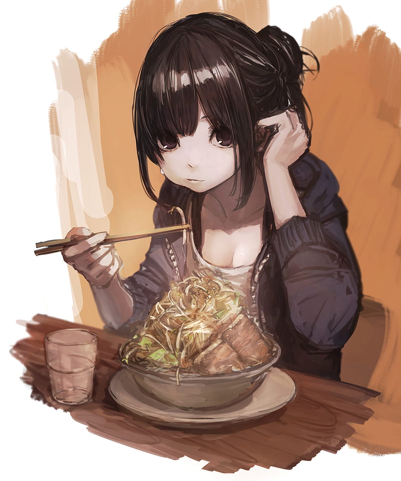 anime eating lunch