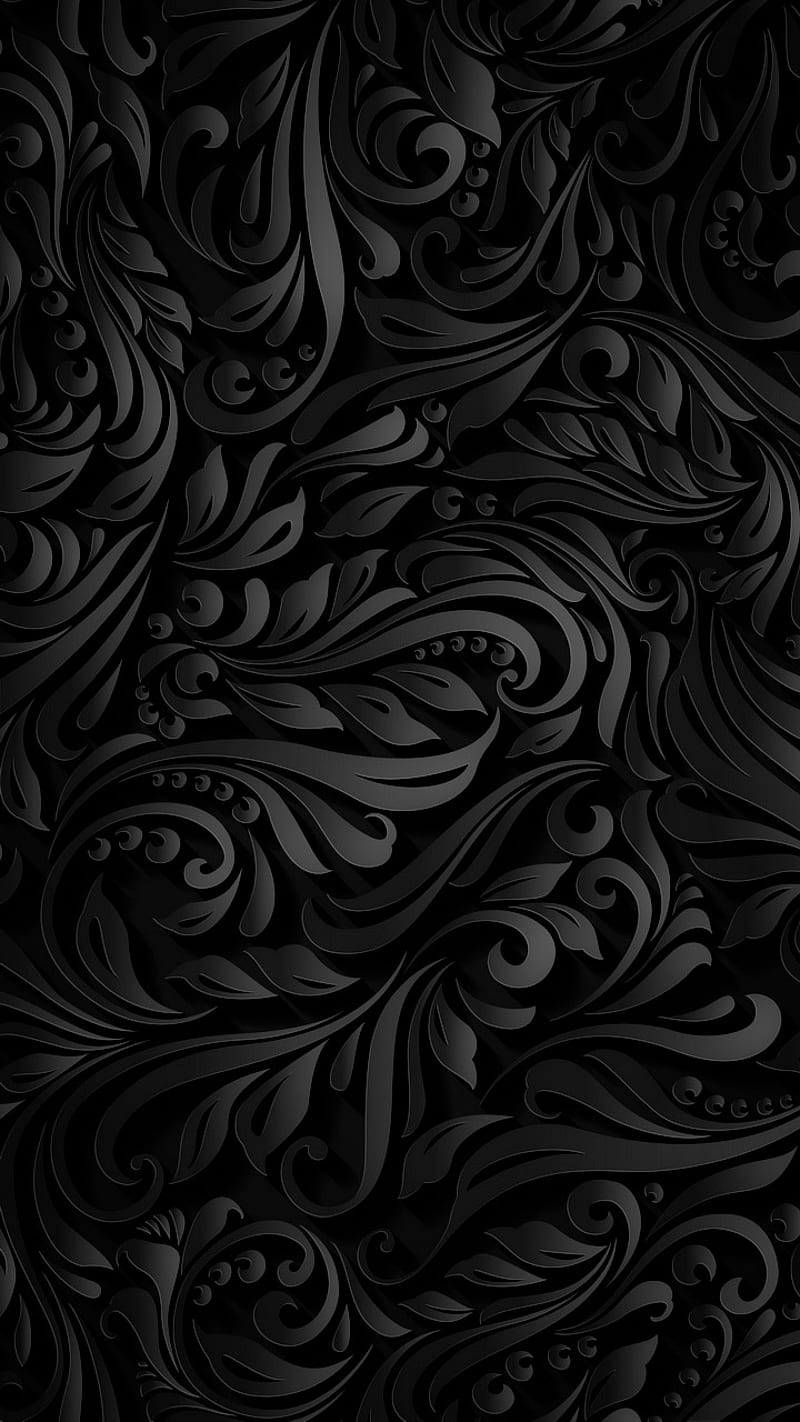 Black Flowers 2, dark, HD phone wallpaper