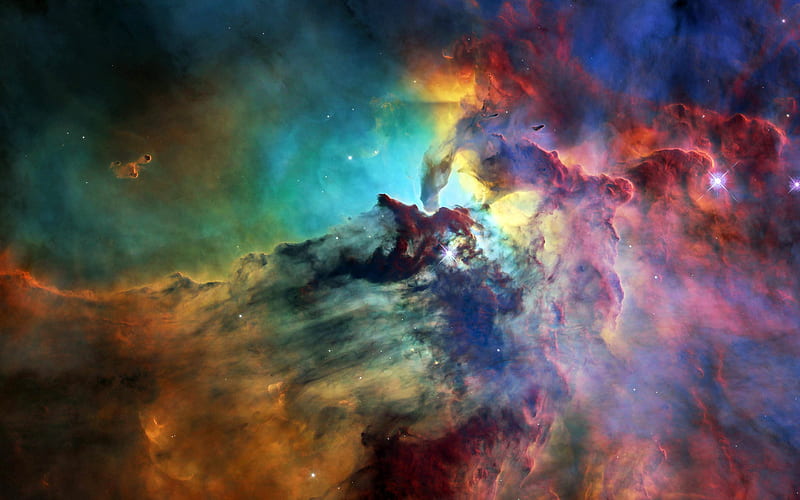 Cosmic Lagoon Nebula Abstract Art Design, HD wallpaper