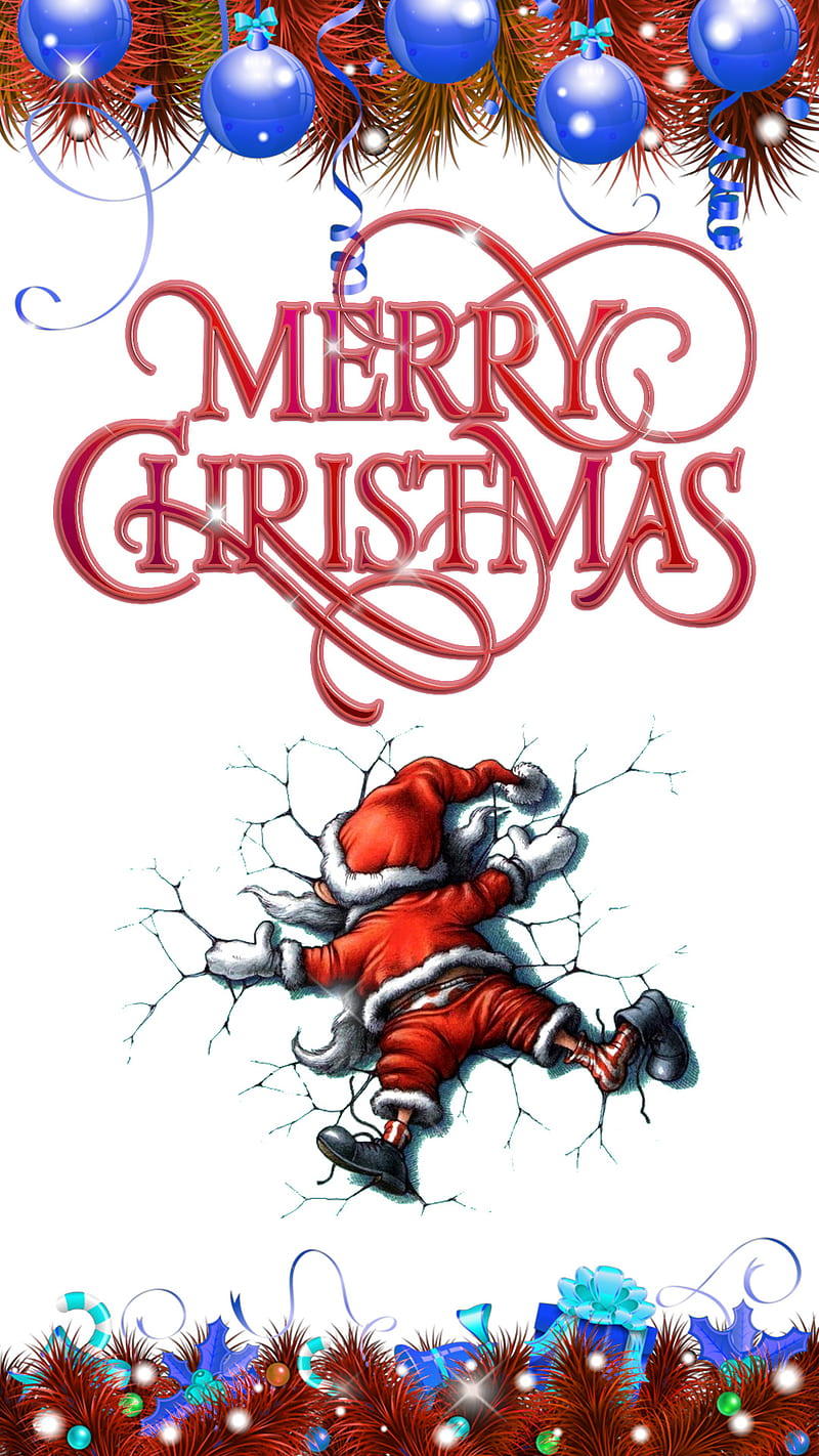 Santa Fall, christmas, darkdgit, father christmas, holiday, santa clause, winter, xmas, HD phone wallpaper