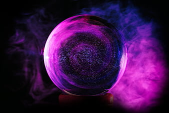 ball, glitter, purple, glass, HD wallpaper