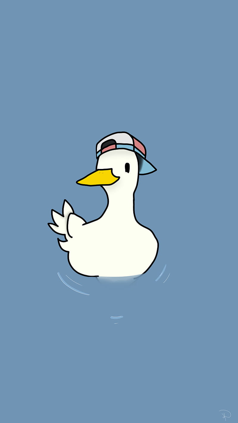 Cute duck, blue, animado, kid, pato, birds, azul, lindo, HD phone wallpaper