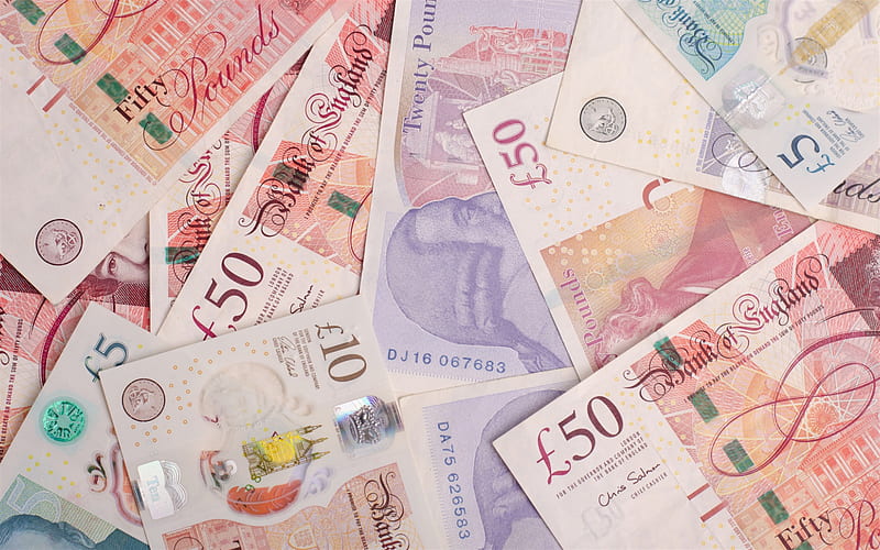 Pound sterling, money background, finance concepts, Pound, banknotes, 50 pounds, British pound, HD wallpaper