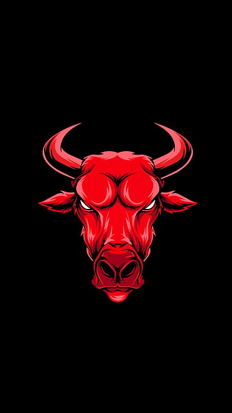 Redbull, animal, black, bull, drawings, face, red, HD phone wallpaper |  Peakpx