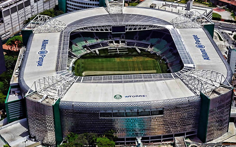 Palmeiras Stadium, close-up, Allianz Parque, aerial view, soccer, Palestra Italia Arena, football stadium, Brazil, SE Palmeiras, brazilian stadiums, Sao Paulo, R, HD wallpaper