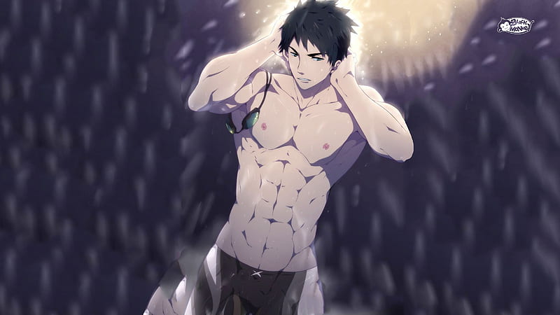 Sousuke Yamazaki, muscle, blackmonkey pro, mazjojo shower, shirtless, HD wallpaper