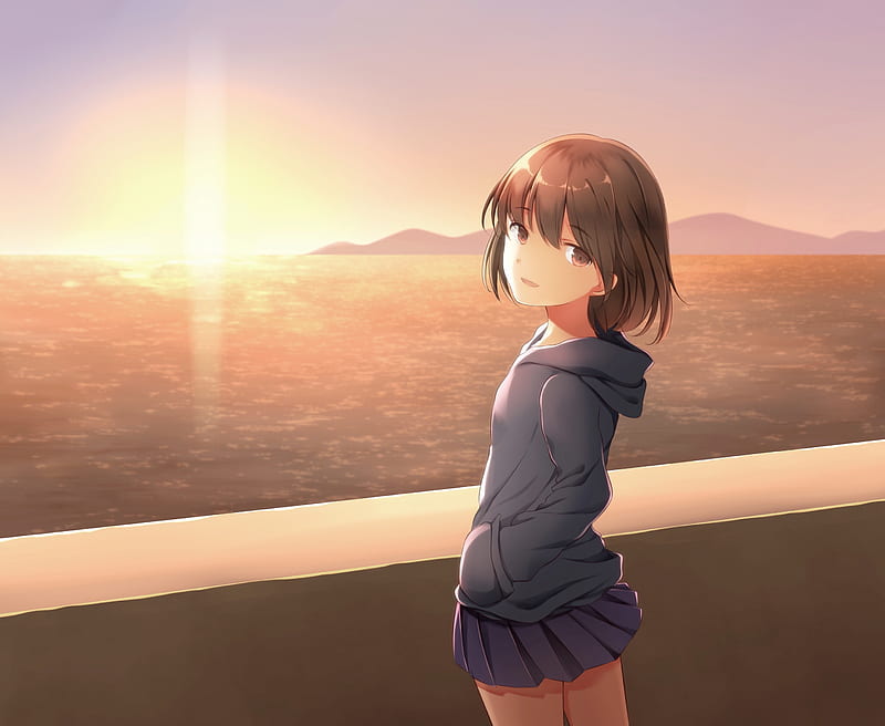 Anime Girl Looking Back At Viewer, anime-girl, anime, artist, artwork, digital-art, HD wallpaper