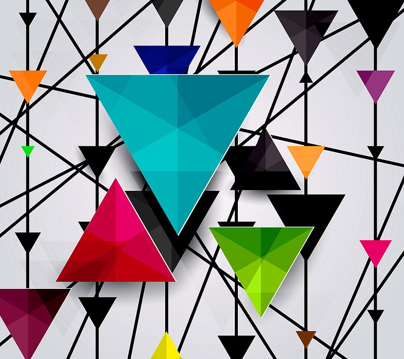 Abstract Design, background, colored abstract, triangles design, HD wallpaper