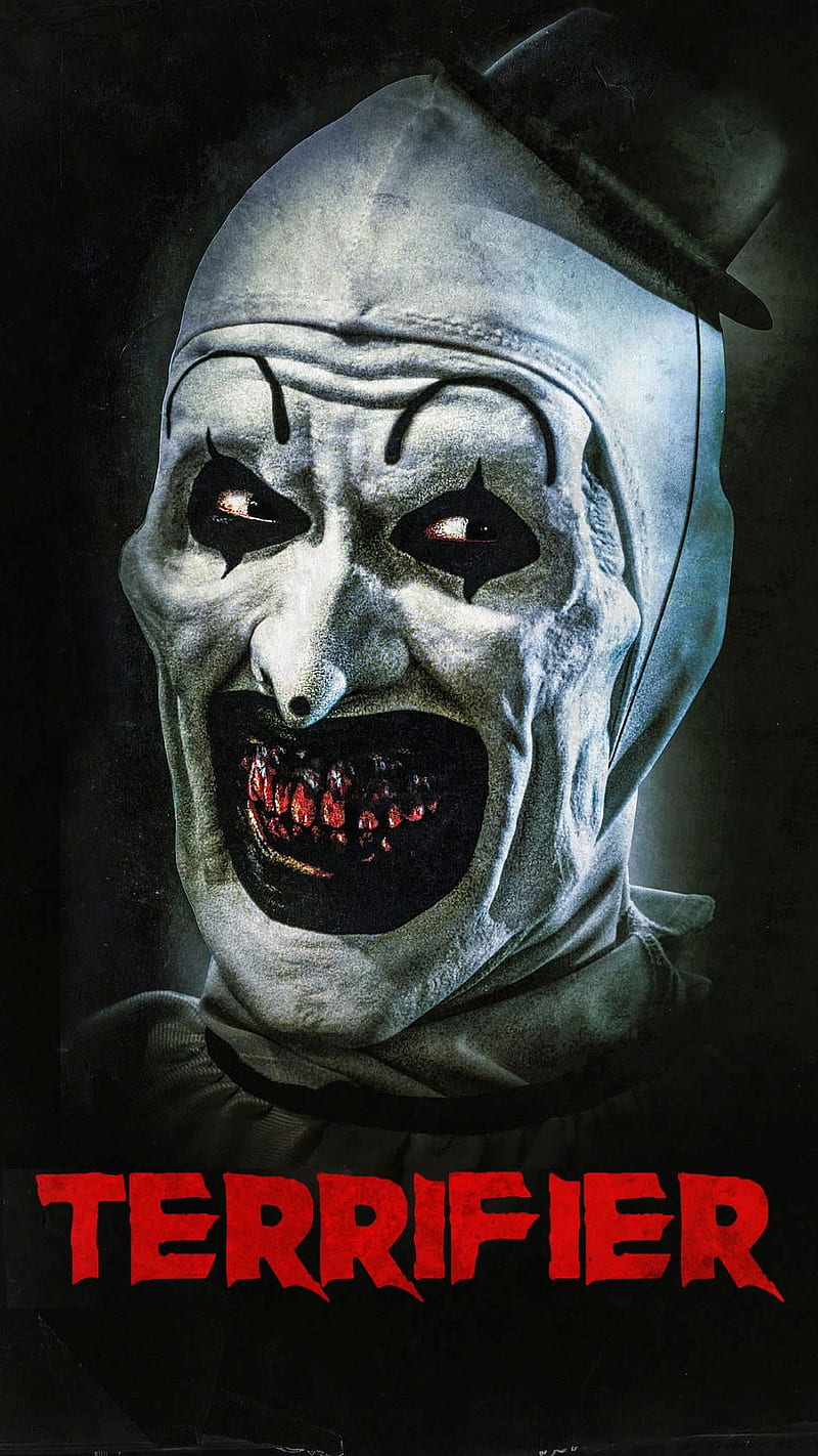 Terrifier, 2017, clown, horror, maniacal, maniacal clown, movie, poster, thriller, young women, HD phone wallpaper