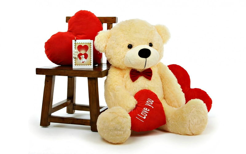 Happy Valentine's Day!, red, teddy, toy, bear, valentine, card, heart ...