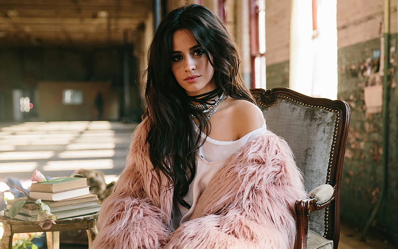 Camila Cabello, american singer, hoot, pink portrait, beautiful woman, HD wallpaper
