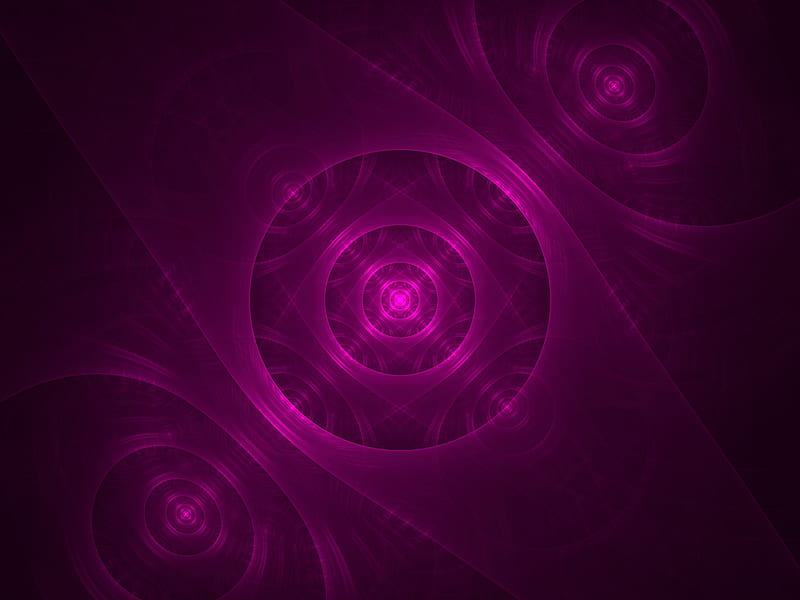 fractal, circles, pattern, abstraction, purple, HD wallpaper