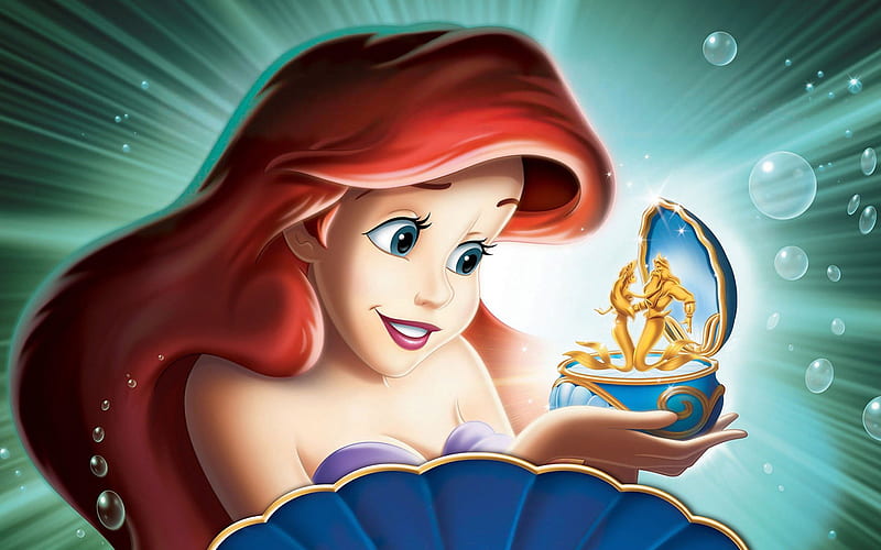 The Little Mermaid, Ariel, Disney, Cartoon, Mermaid, HD wallpaper