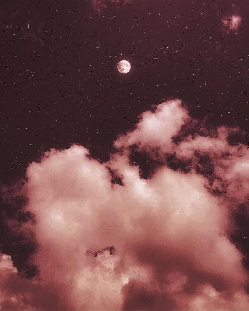Full Moon 7 background cloud iphone maroon nature nights red  samsung HD phone wallpaper  Peakpx