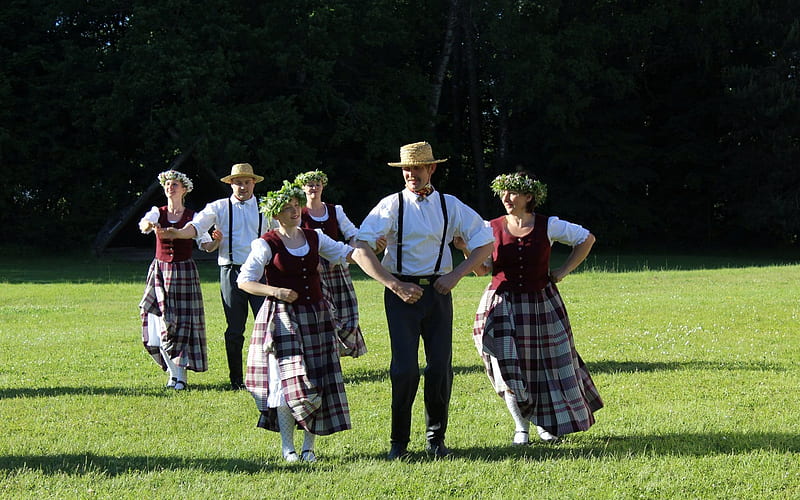 Latvian Dance, Latvia, folklore, dance, people, HD wallpaper