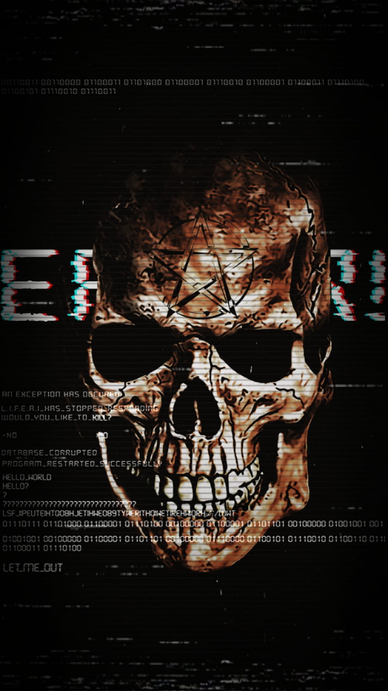 Calavera, craneo, error, skull, HD phone wallpaper
