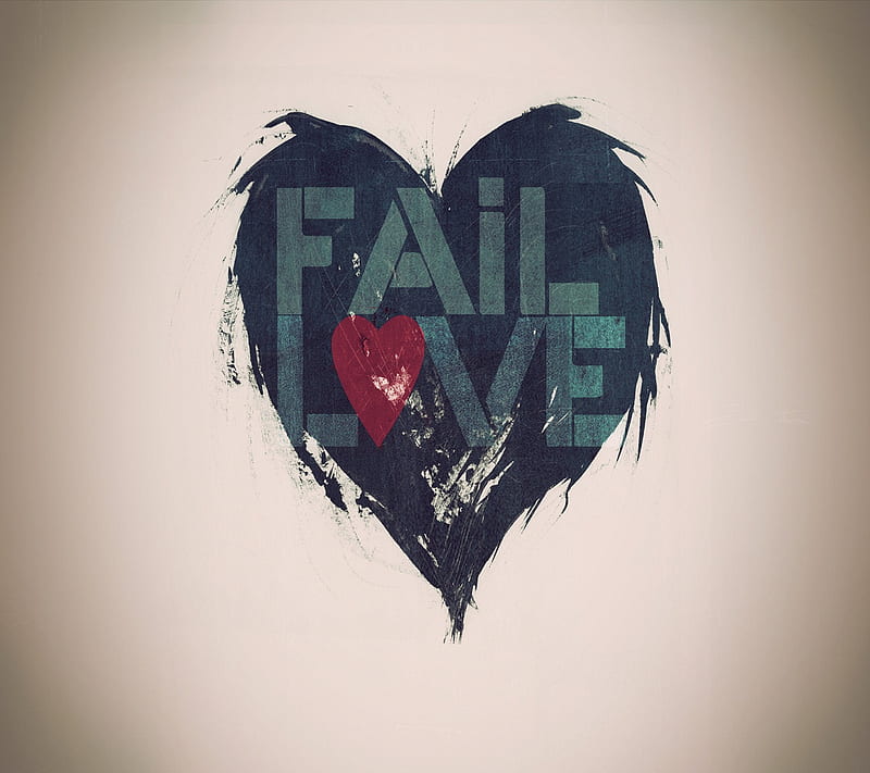 Love Fail Heart, black, broken, dark, fail, heart, love, HD wallpaper