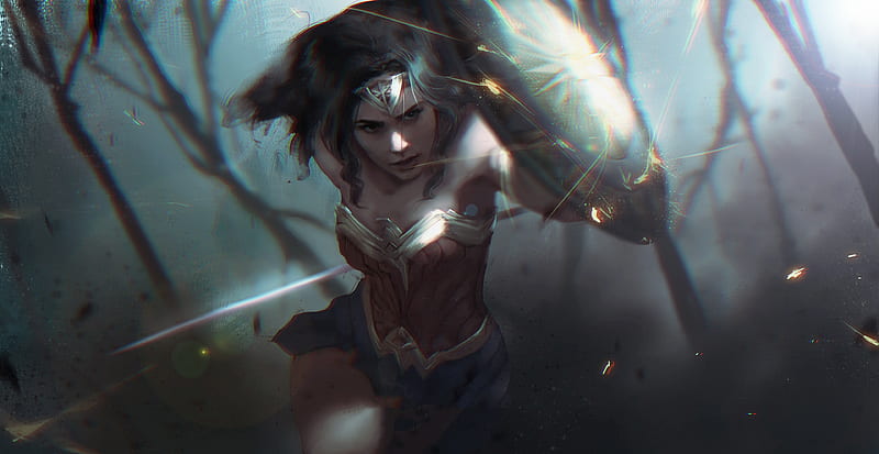 Wonder Womanshield , wonder-woman, superheroes, artist, artwork, HD wallpaper