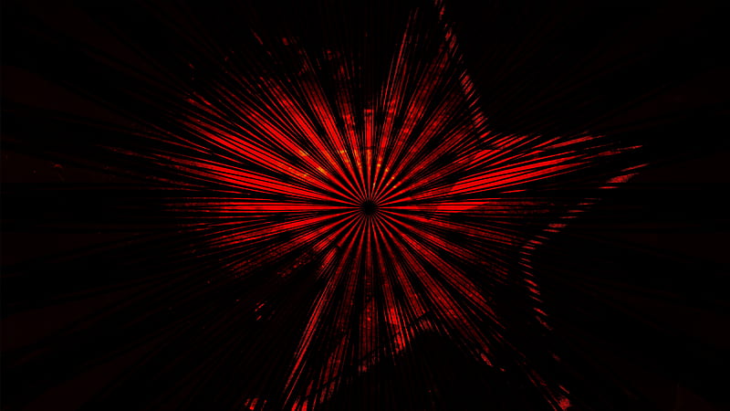 Star Radial, radial, star, red, background, black, abstract, HD wallpaper