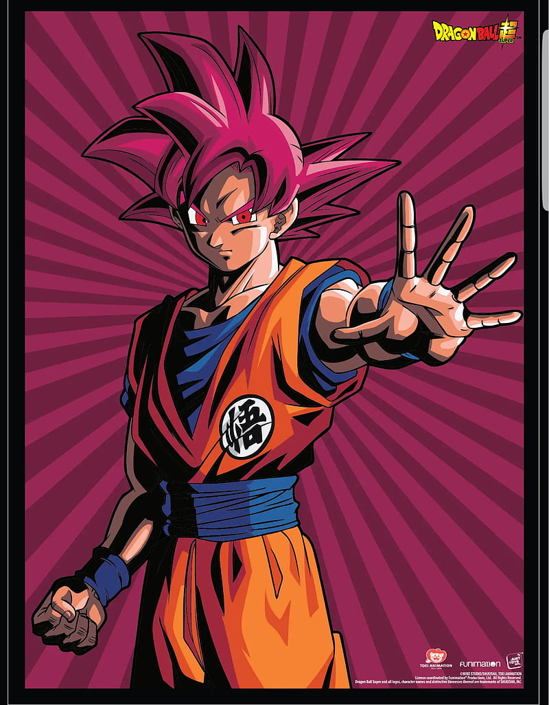 Goku ssj god, anime, ball, dragon, ssj god, super, HD phone