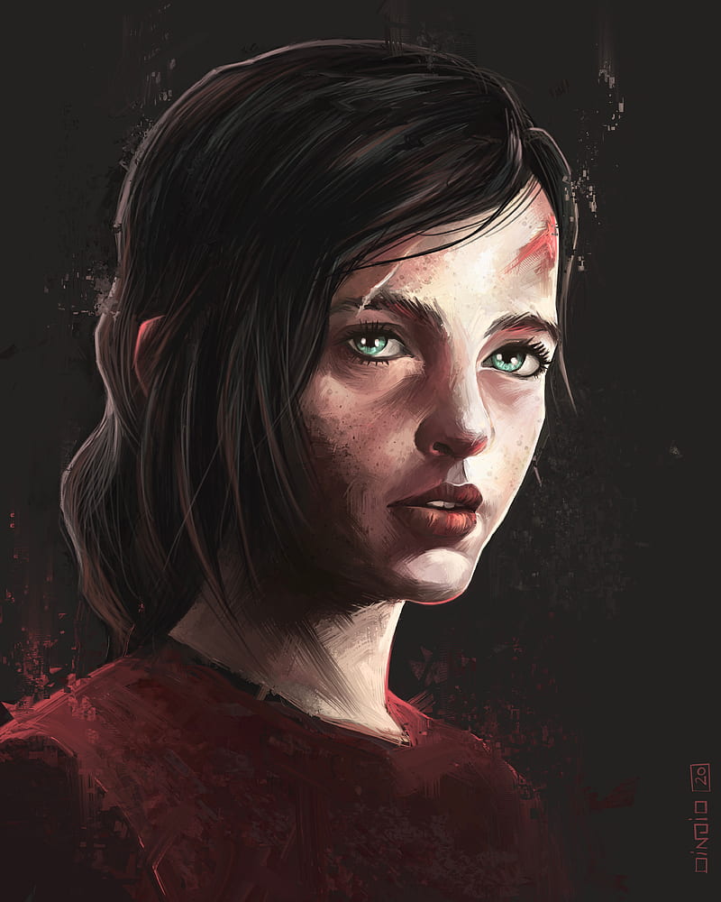 Jason Liang, video game characters, Ellie Williams, short hair, closed  eyes, digital art, fan art, illustration, video games, video game girls,  The Last of Us, The Last of Us 2, drawing, guitar