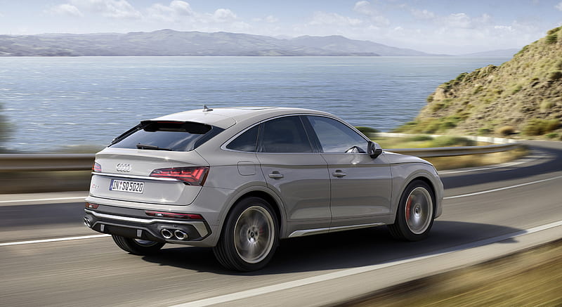 2021 Audi SQ5 Sportback TDI (Color: Quantum Gray) - Rear Three-Quarter , car, HD wallpaper