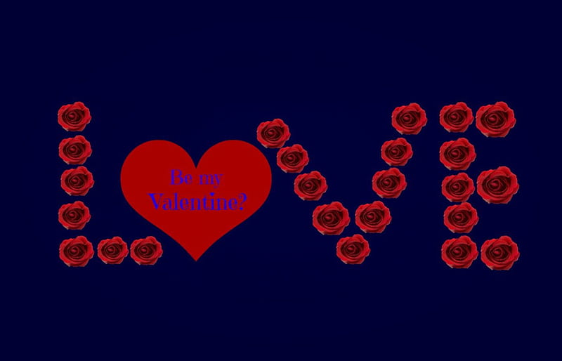 Happy Valentine's day!, red, rose, black, valentine, cehenot, abstract, word, happy, love, day, blue, HD wallpaper