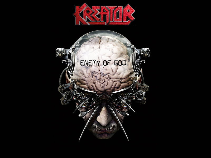 Kreator, enemy, metal, logo, music, band, skull, god, HD wallpaper