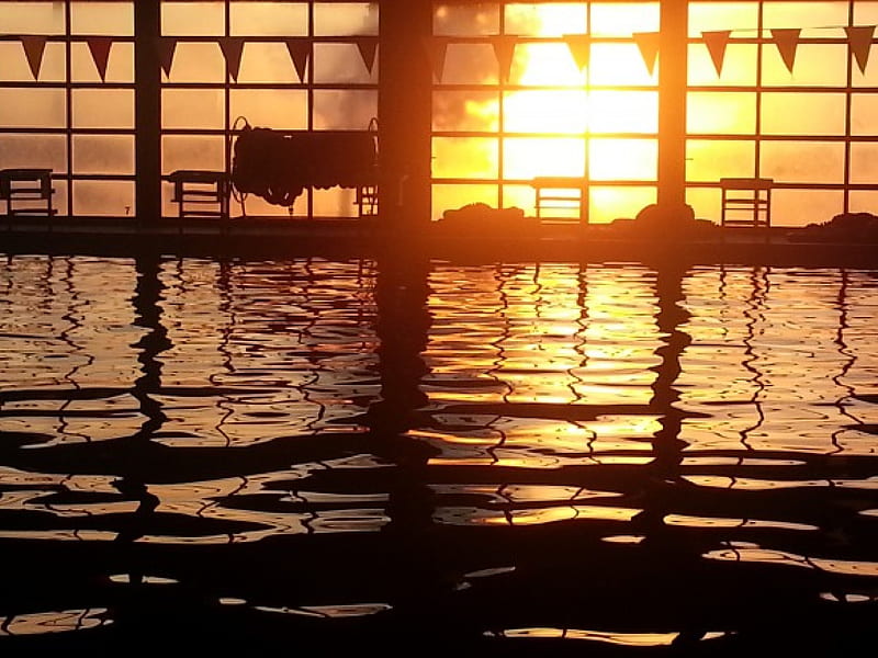 No More Swimming For Tonight, sun, water, indoor pool, pool, HD wallpaper