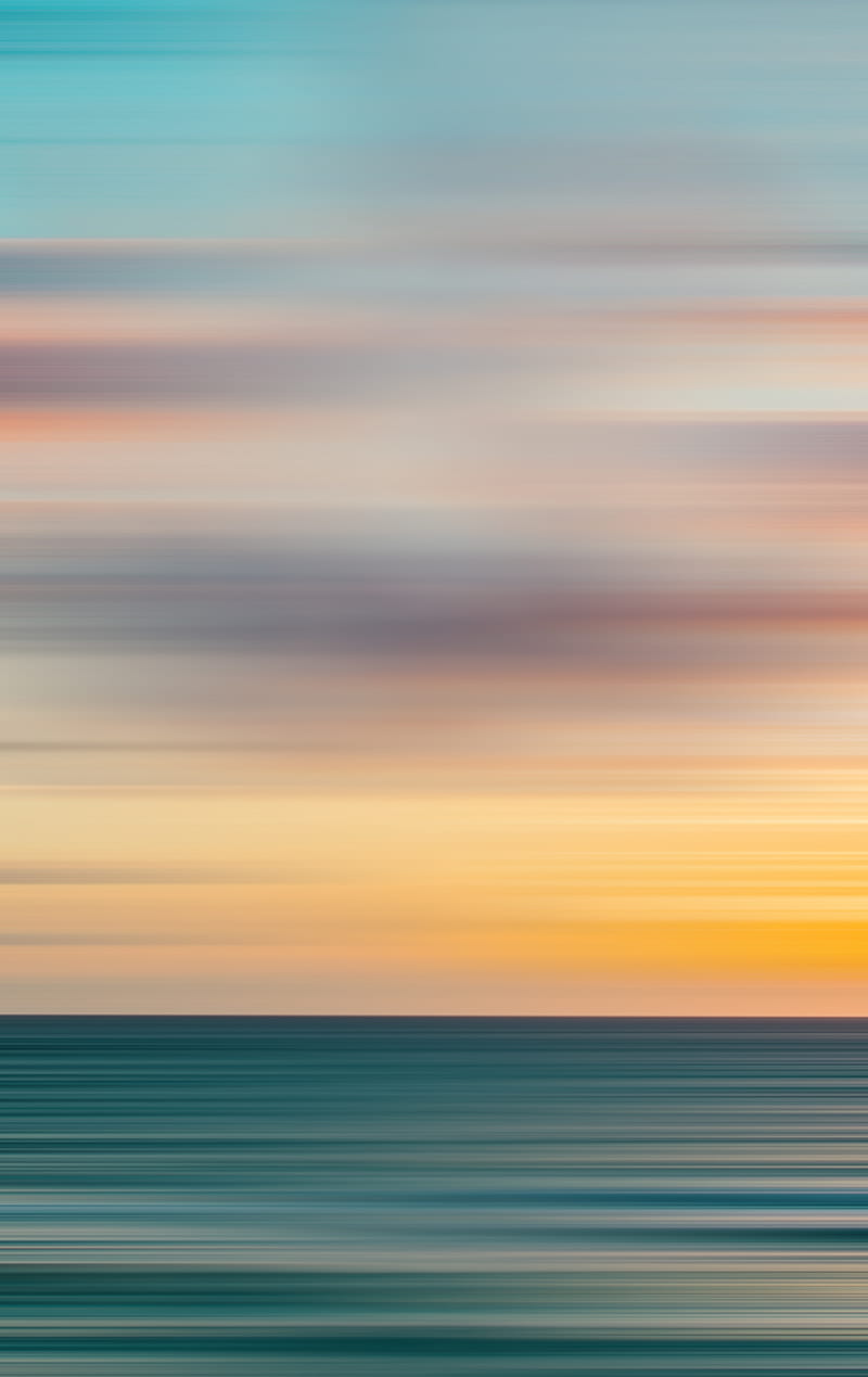 sunset, horizon, long exposure, blurred, gradient, HD phone wallpaper
