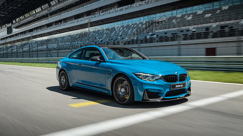 2017 BMW M4 Competition Package, 2017 cars, raceway, blue M4, german cars, BMW, HD wallpaper