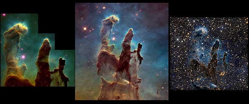 Pillars of Creation, M16, eagle nebula, nebula, Hubble, HD wallpaper