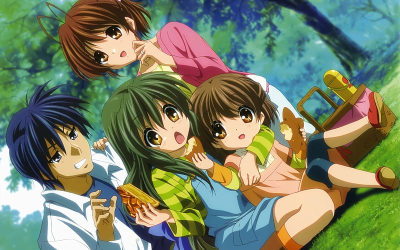 Clannad After Story, family, food, anime, love, picnik, friends, HD wallpaper
