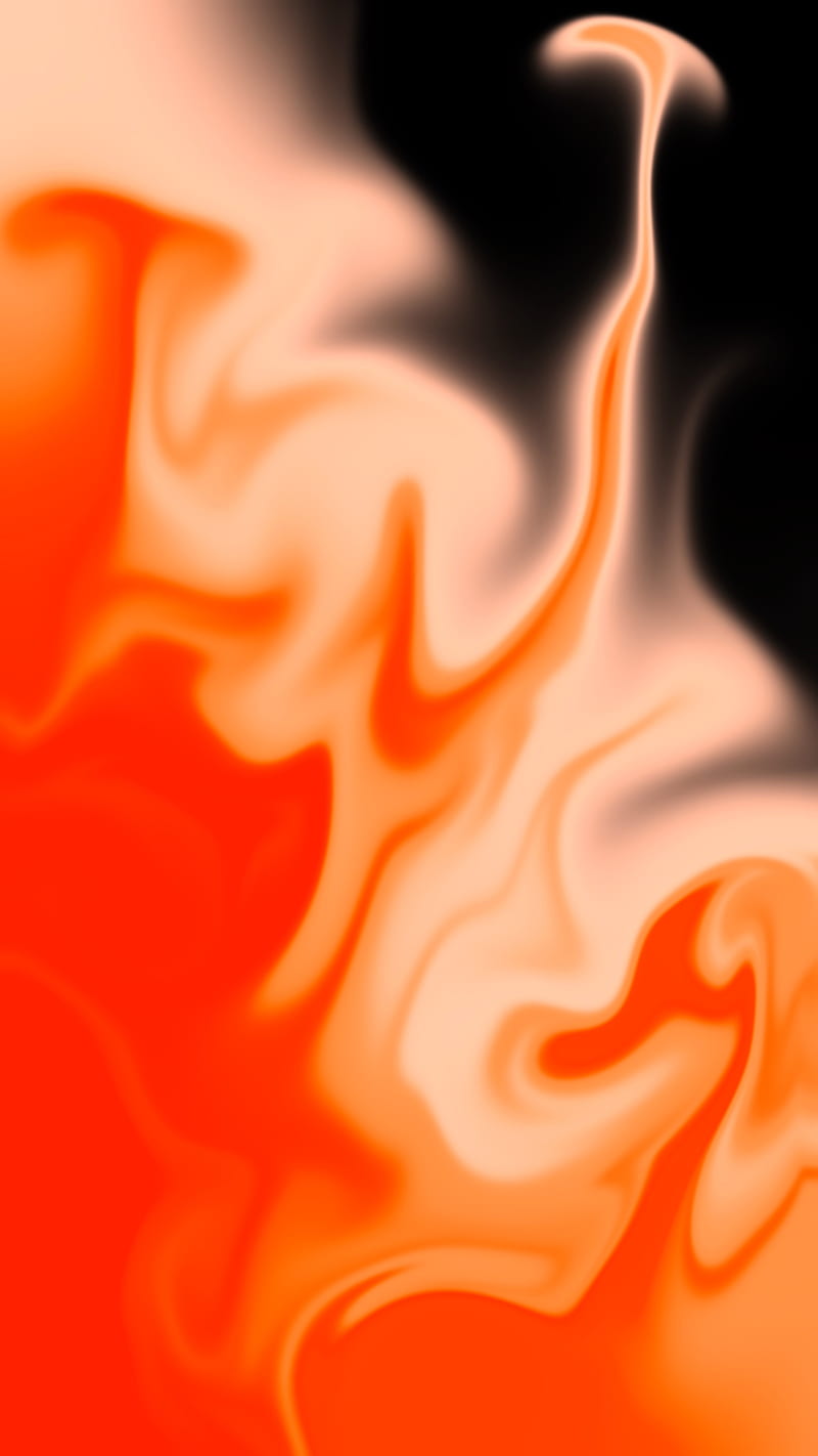 liquid fire, abstract, orange, black, flame, fluid lava, pattern, texture, water, watercolor, HD phone wallpaper