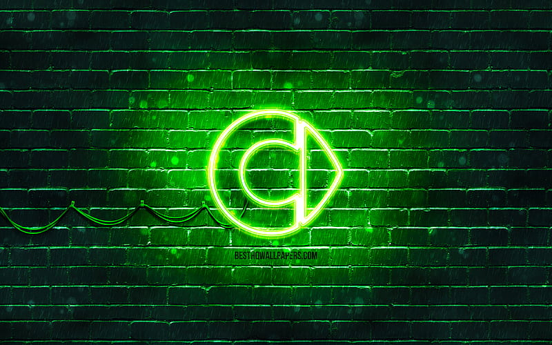 Smart green logo green brickwall, Smart logo, cars brands, Smart neon logo, Smart, HD wallpaper