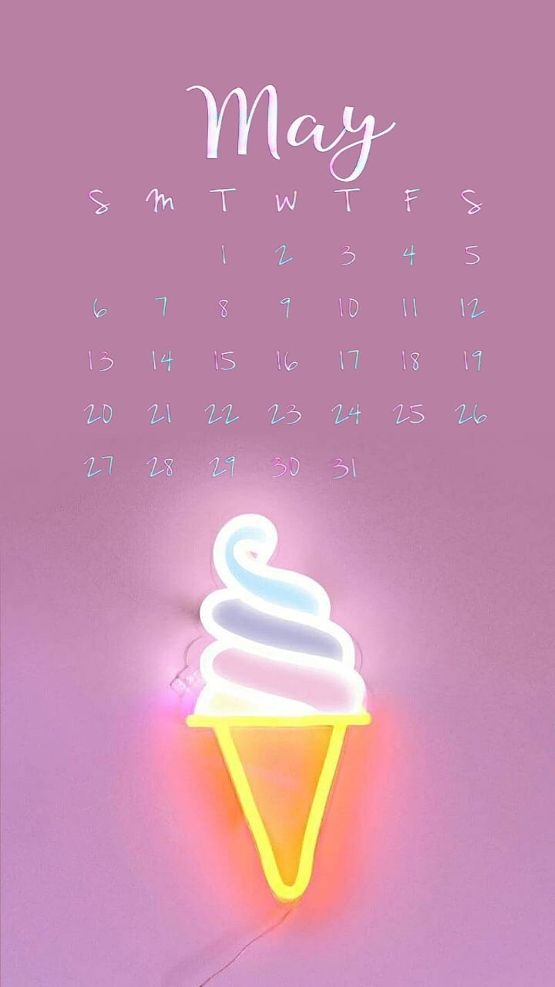 May iscream4icecream, calendar, ice cream, may, may 2018, may2018, HD phone wallpaper