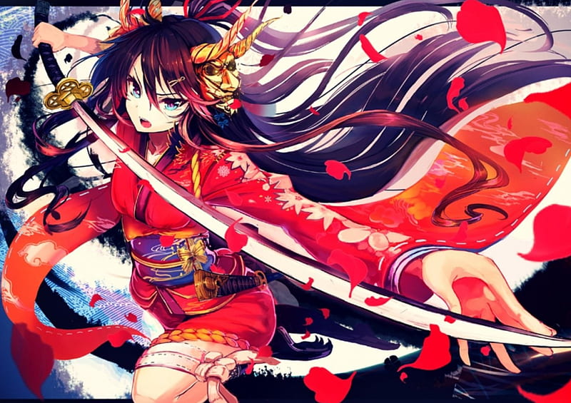 Red Kimono, pretty, female, lovely, japanese, bonito, kimono, sweet, japan,  nice, HD wallpaper | Peakpx